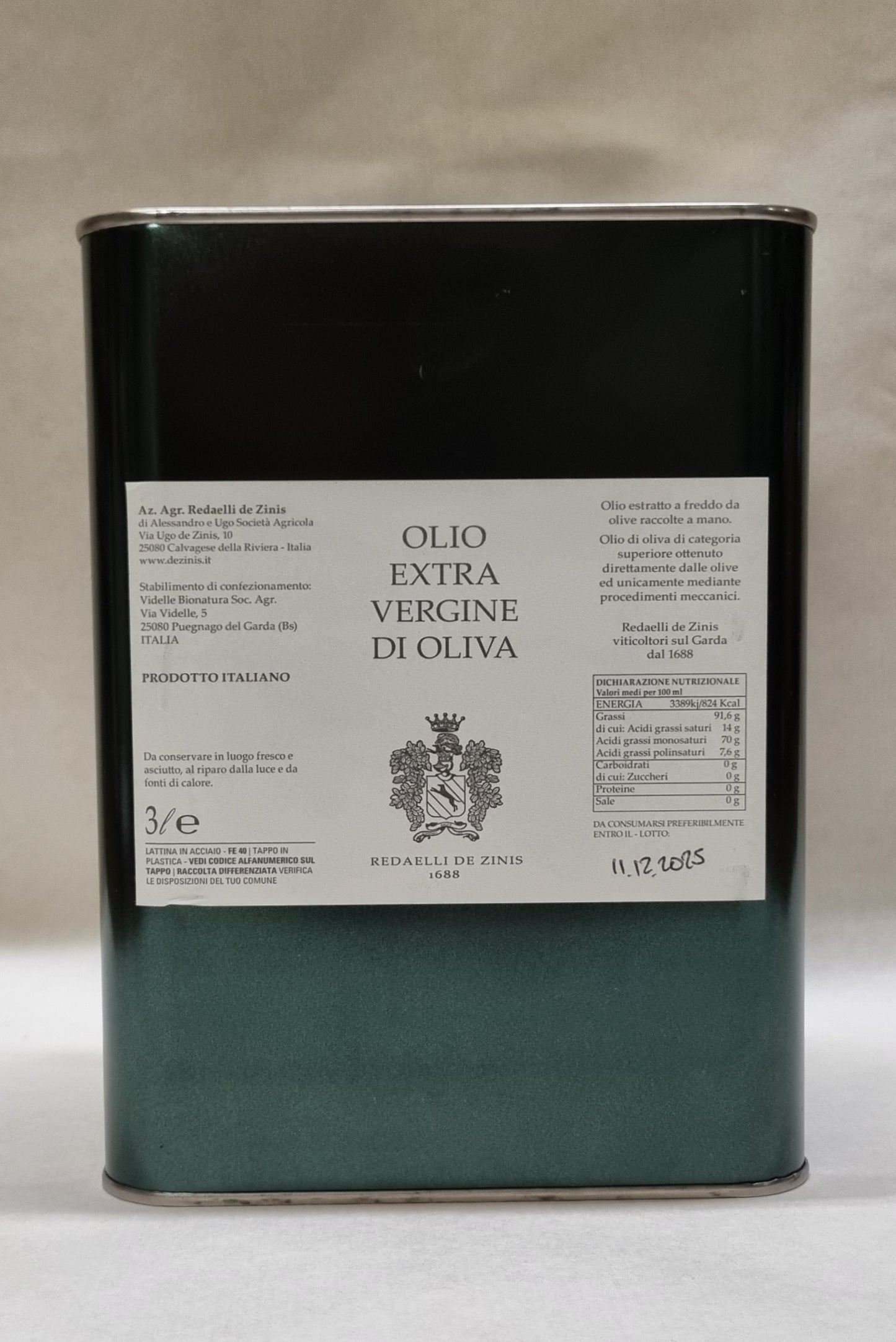 Olio extra vergine d'oliva 3l